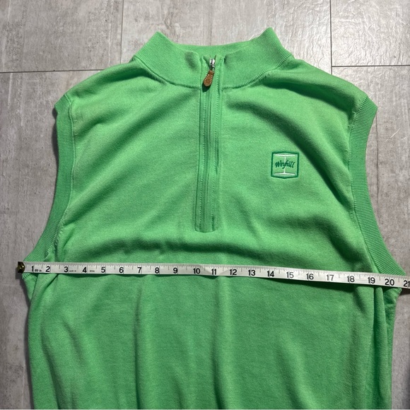Donald Ross Sleeveless Lime Green golf Quarter-Zip Sweater Vest L Weyhill  logo - Picture 4 of 10